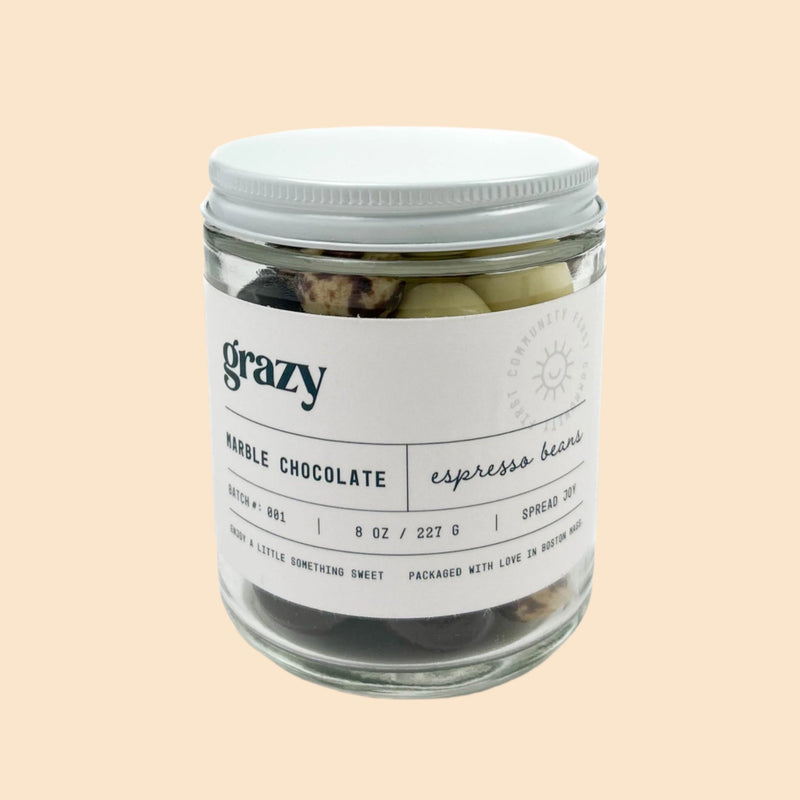 Marble Chocolate Dipped Espresso Beans Grazy